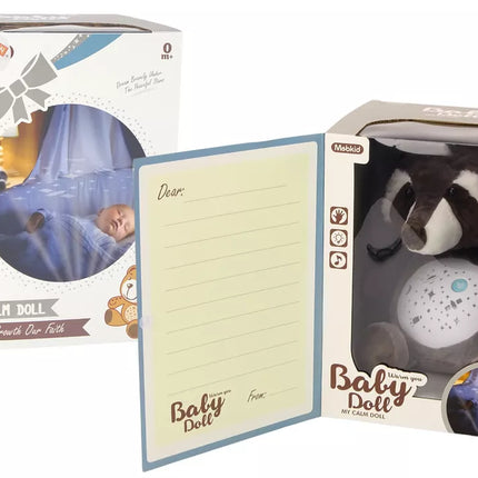 Meškiukas-žibintas su miego garsais, nakties ir dienos režimas, meškėnas