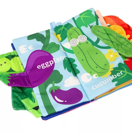 Minkšta daržovių knygelė, Šnaranti, Čiypianti, Spalvinga kūdikiams