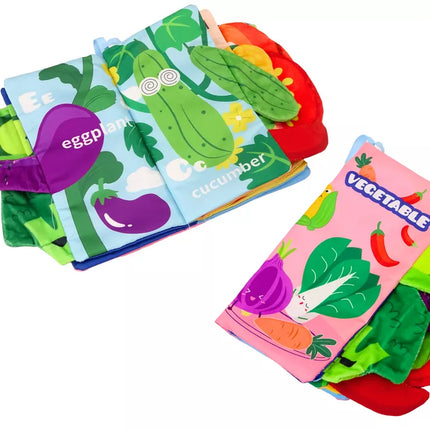 Minkšta daržovių knygelė, Šnaranti, Čiypianti, Spalvinga kūdikiams