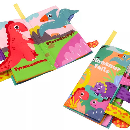 Minkšta Knygelė Gyvūnai Dinozaurai Šlamantys Spalvingi