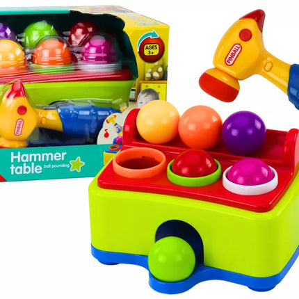 Interaktyvus žaislas mažyliams, kamuoliukų mušimas, spalvingas