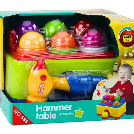 Interaktyvus žaislas mažyliams, kamuoliukų mušimas, spalvingas