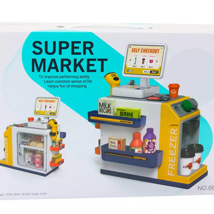 Supermarket kasos registravimo skaitytuvo ir garso rinkinys