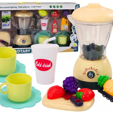 Elektrinio maišytuvo rinkinys, vaisiai pjaustymui, šviesos ir garsai