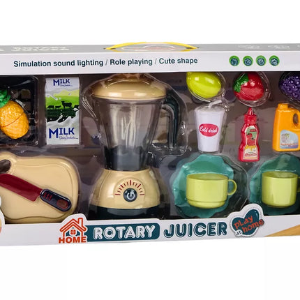 Elektrinio maišytuvo rinkinys, vaisiai pjaustymui, šviesos ir garsai