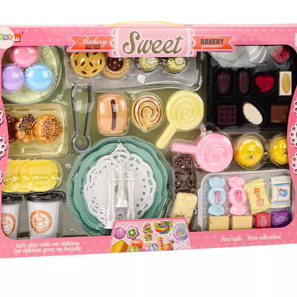 Konditerijos kavinės rinkinys Saldainiai Figūrėlės Kava Tortas 50 vienetų.