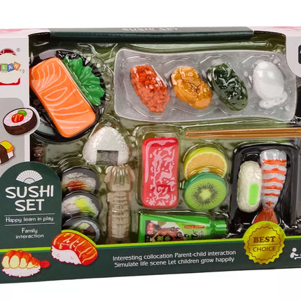 Suši rinkinys su krevečių priedais vaikams, žaislas, 22 dalys.