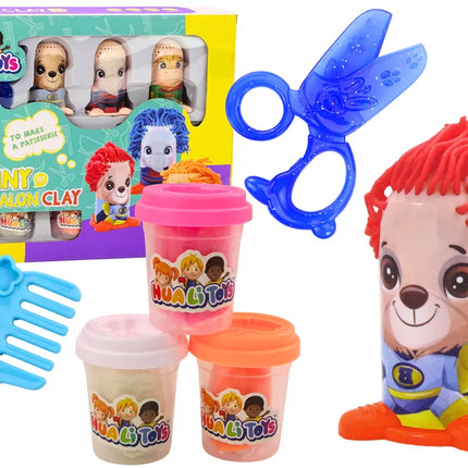 Kūrybingo modelino rinkinys "Žmonės", plaukų kirpimo salono priedai