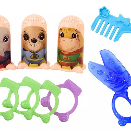 Kūrybingo modelino rinkinys "Žmonės", plaukų kirpimo salono priedai