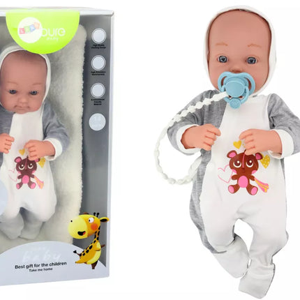 Lėlė su čiulptuku, pleduku ir drabužėlių rinkiniu, 35 cm