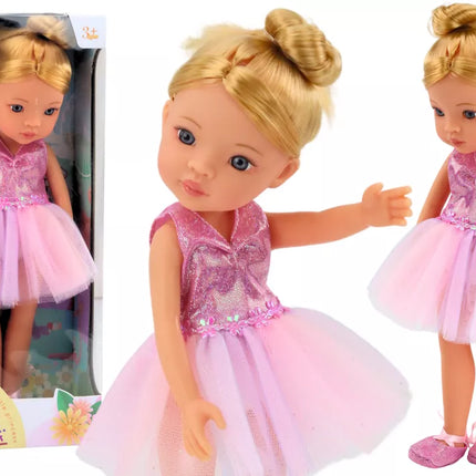 Rožinė balerina lėlė Balerinos suknelė 33 cm