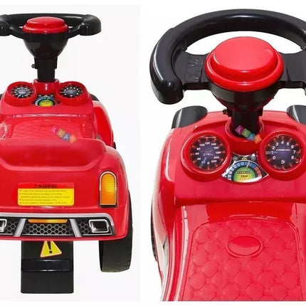 Vaikiškas automobilis paspiriamas Piskliukas Sportinis Raudonas