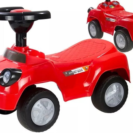 Vaikiškas automobilis paspiriamas Piskliukas Sportinis Raudonas