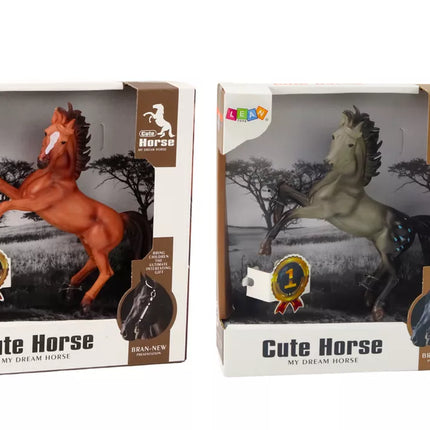 Arkliuko figūrėlė, ruda pilka, stovintis arklys, tvartas, mielas arklys