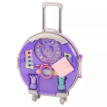 Kosmetikos rinkinys nagų makiažo lagamine Violetinis lagaminas 9 vnt.