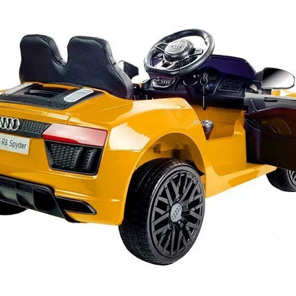Audi R8 Spyder Yellow – elektromobilis vaikams, dažytas