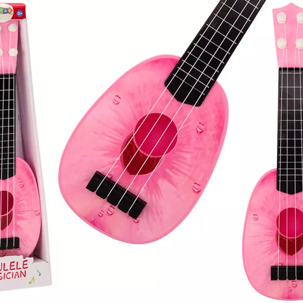 Ukulele vaikams, mini gitara su 4 stygomis, persikų tema, rožinė gitara, 15 colių