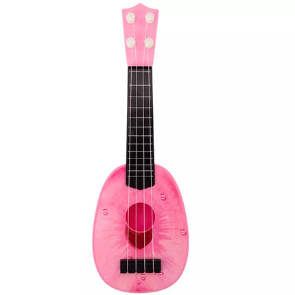 Ukulele vaikams, mini gitara su 4 stygomis, persikų tema, rožinė gitara, 15 colių