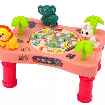 Žvejybos arkadinis žaidimas, rožinis stalas