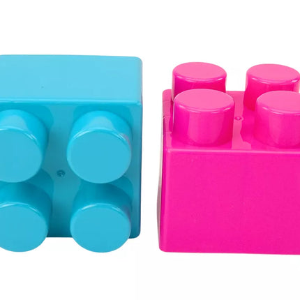 Dideli konstruktoriaus kaladėlės maiše, spalvingi lipdukai, 12 vnt.