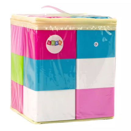 Dideli konstruktoriaus kaladėlės maiše, spalvingi lipdukai, 12 vnt.