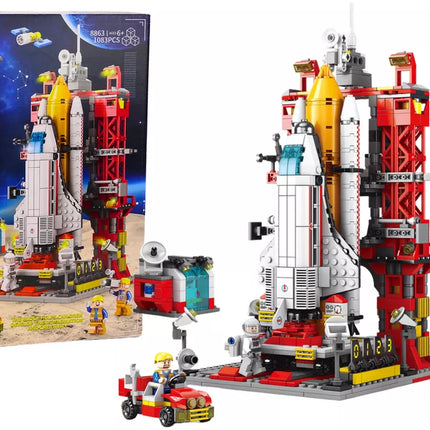 Kosminio laivo konstravimo blokeliai, kosmoso paleidimo platforma, 1083 vnt.