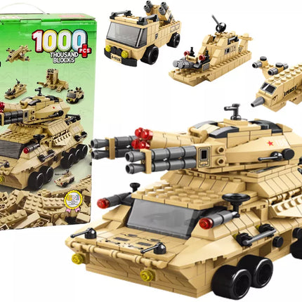 Karinis smėlio spalvos karinio tanko blokų rinkinys, 1000 vnt.