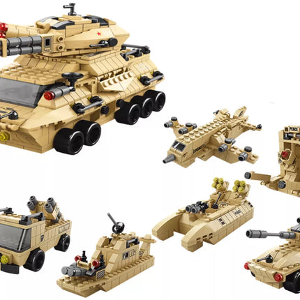 Karinis smėlio spalvos karinio tanko blokų rinkinys, 1000 vnt.
