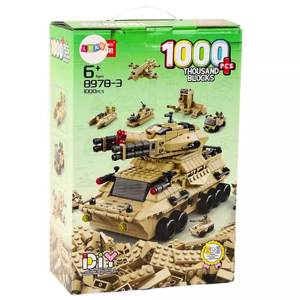 Karinis smėlio spalvos karinio tanko blokų rinkinys, 1000 vnt.