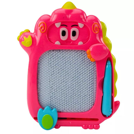 Piešimo lenta kišeninis žaidimas 2in1 rožinis dinozauras