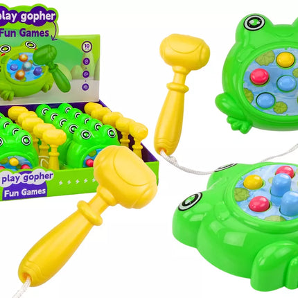 Mini žaidimas Vaikai Varpas Kaukimas Varlė Plaktukas ant laido, žalias