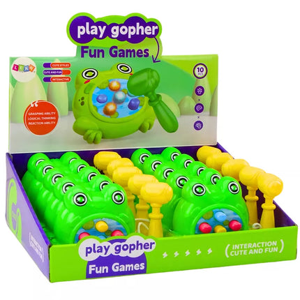 Mini žaidimas Vaikai Varpas Kaukimas Varlė Plaktukas ant laido, žalias