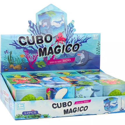 Magijos kubo edukacinis galvosūkis Jūros gyvūnų dėlionė Loginis žaidimas