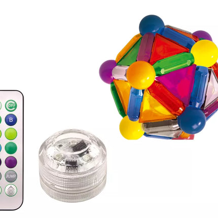 Magnetiniai blokeliai su šviesa dėžutėje, 154 elementų