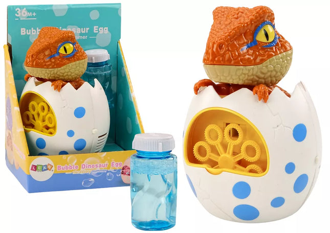 Dinozaurų burbulų mašina kiaušinio formos pakuotėje