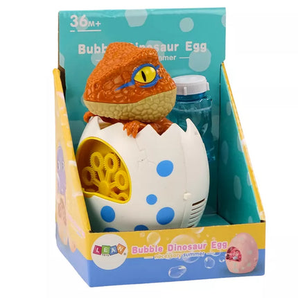 Dinozaurų burbulų mašina kiaušinio formos pakuotėje