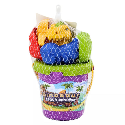 Smėlio rinkinys, kibirėlis, mentelė, grėblys, formelės, dinozaurai