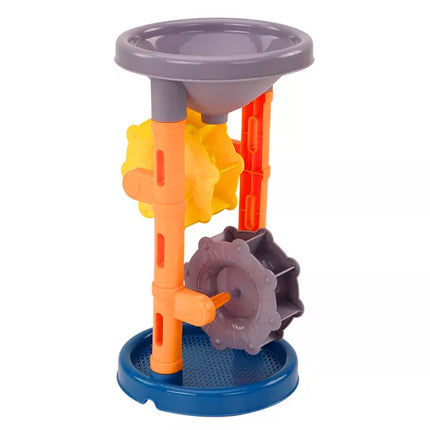 Smėlio rinkinys, malūnėlis, mentelė, grėblys, formelės, oranžinė