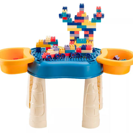 Daugiafunkcinis stalas 4in1 Kaladėlės Žvejyba Piešimas Mėlynas