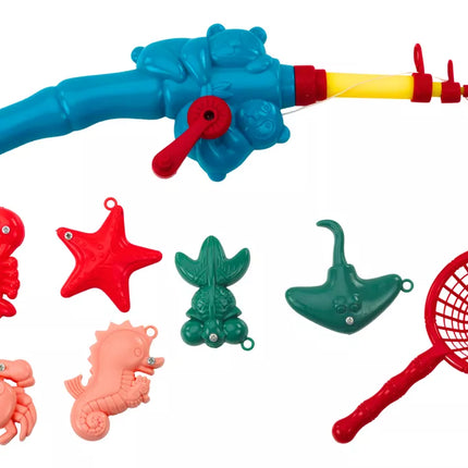 Daugiafunkcinis stalas 4in1 Kaladėlės Žvejyba Piešimas Mėlynas