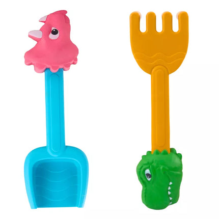 Toczka smėlio žaislų rinkinys, šešios formelės, laistytuvas, dinozaurai