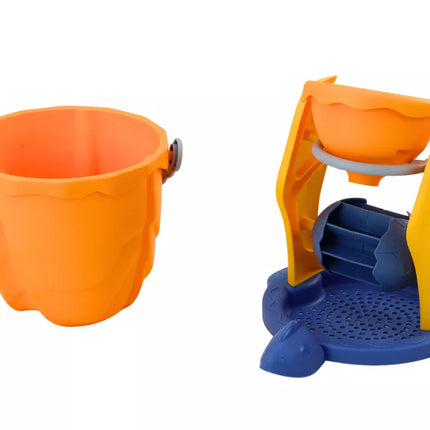 Dinozaurų smėlio rinkinys, piltuvėlis, malūnėlis, formelės, mentelė, 7 dalys.