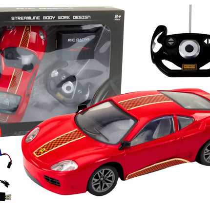 Nuotoliniu būdu valdomas sportinis automobilis 1:16 R/C raudonas