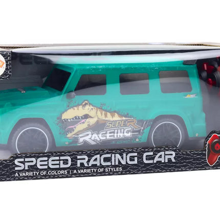 Nuotoliniu būdu valdomas RC automobilis su dinozauru, 1:10 mastelis, žalias