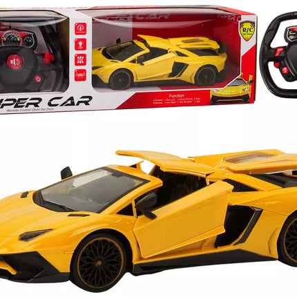RC Sportinis automobilis 1:12 Atidaromos durelės, geltonas