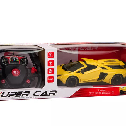 RC Sportinis automobilis 1:12 Atidaromos durelės, geltonas