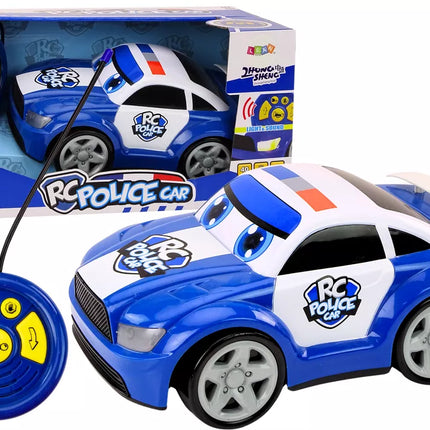 Animacinis policijos automobilis valdomas nuotoliniu būdu su šviesomis ir garsais