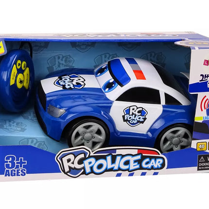 Animacinis policijos automobilis valdomas nuotoliniu būdu su šviesomis ir garsais