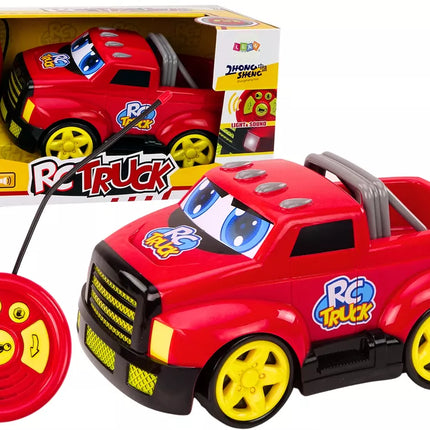 Animacinis automobilis su nuotoliniu valdymu, šviesomis ir garsais, raudonas