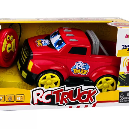 Animacinis automobilis su nuotoliniu valdymu, šviesomis ir garsais, raudonas